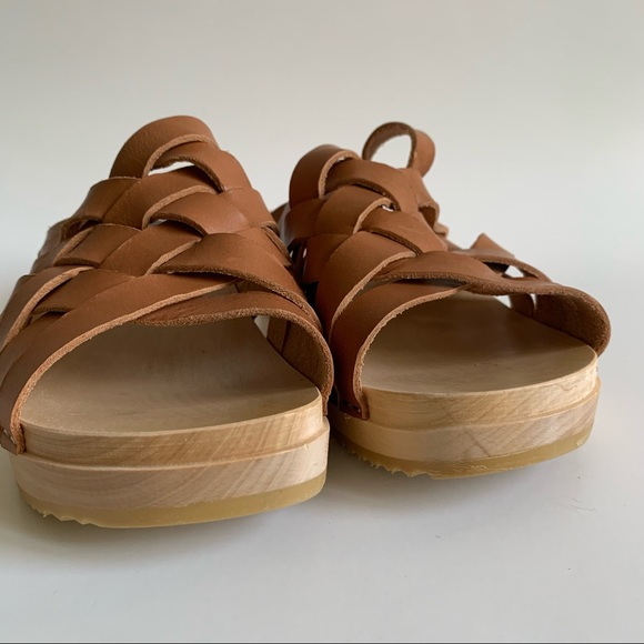 Swedish Hasbeens Britta Woven Leather upper Clog sandals - Picture 11 of 15